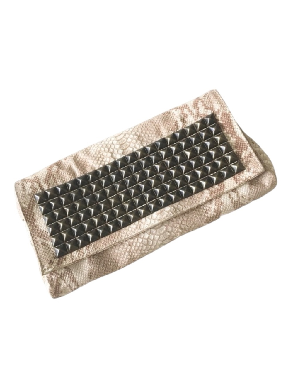 new Tylie Malibu 𓆙 Runaway Rockstud Python Skinny Clutch Bag 𓆙 Red Carpet Hot - Picture 13 of 16